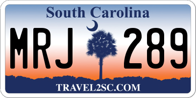 SC license plate MRJ289