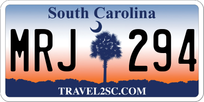 SC license plate MRJ294