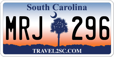 SC license plate MRJ296