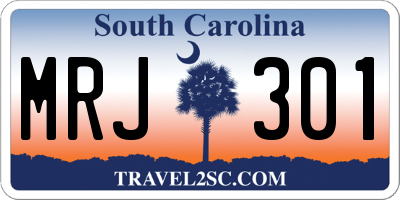 SC license plate MRJ301