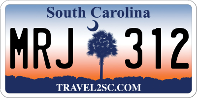 SC license plate MRJ312