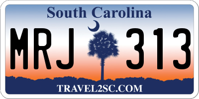SC license plate MRJ313
