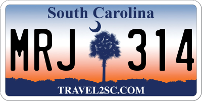 SC license plate MRJ314
