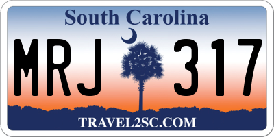 SC license plate MRJ317