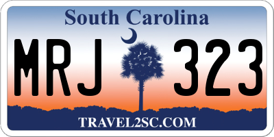 SC license plate MRJ323