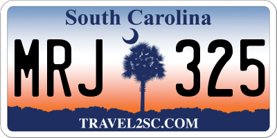 SC license plate MRJ325