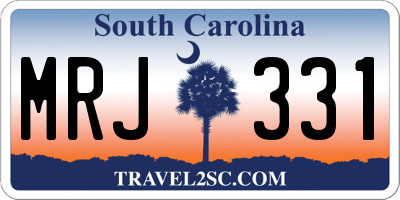 SC license plate MRJ331