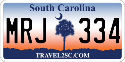 SC license plate MRJ334