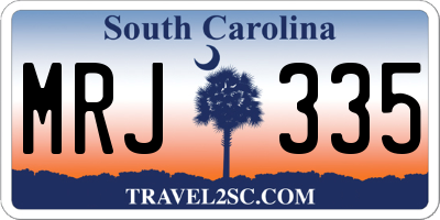 SC license plate MRJ335