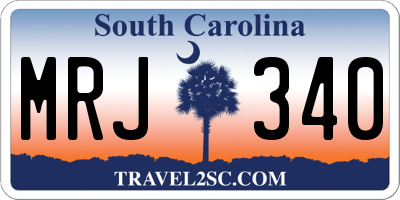 SC license plate MRJ340