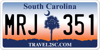SC license plate MRJ351