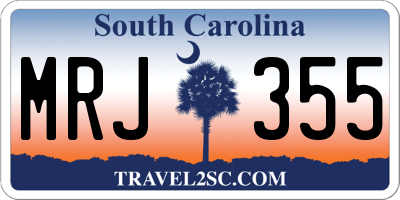 SC license plate MRJ355