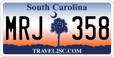 SC license plate MRJ358