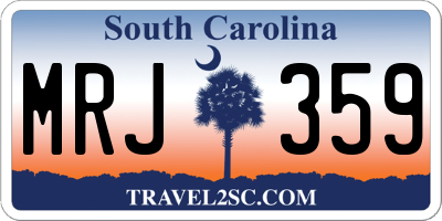 SC license plate MRJ359