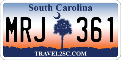 SC license plate MRJ361