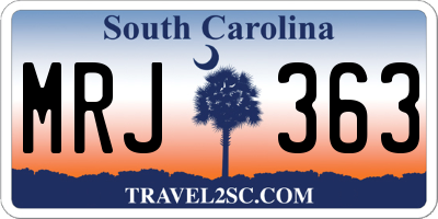 SC license plate MRJ363