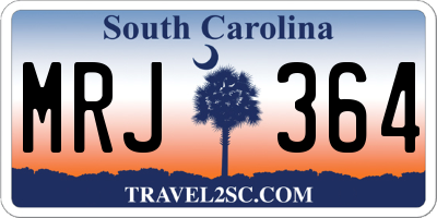 SC license plate MRJ364
