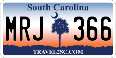 SC license plate MRJ366