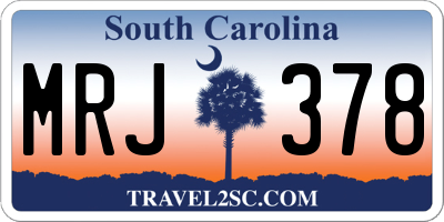 SC license plate MRJ378