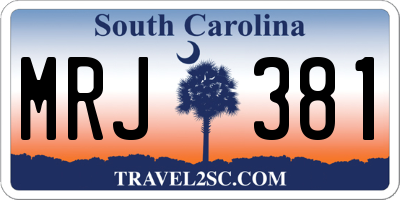 SC license plate MRJ381
