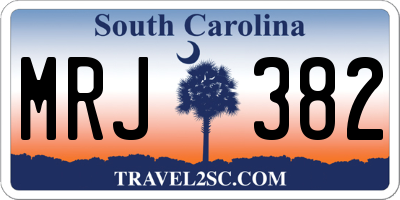 SC license plate MRJ382