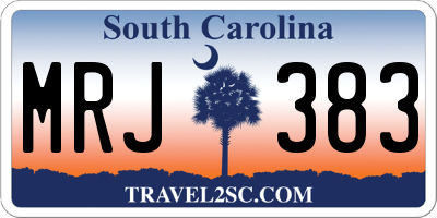 SC license plate MRJ383