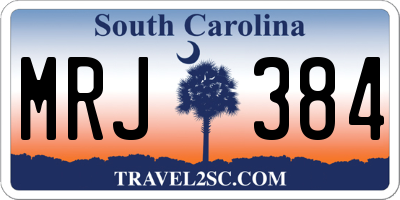 SC license plate MRJ384