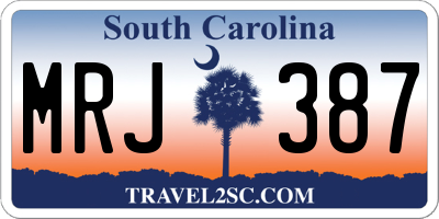 SC license plate MRJ387