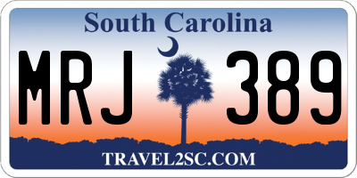 SC license plate MRJ389