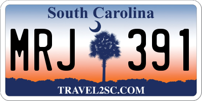 SC license plate MRJ391