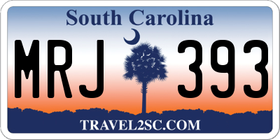 SC license plate MRJ393