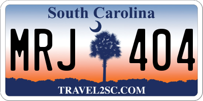 SC license plate MRJ404