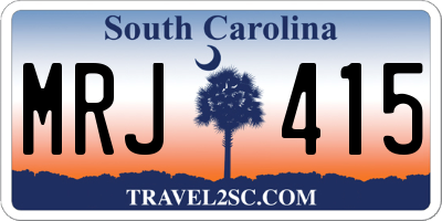 SC license plate MRJ415