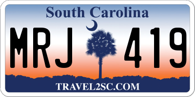 SC license plate MRJ419