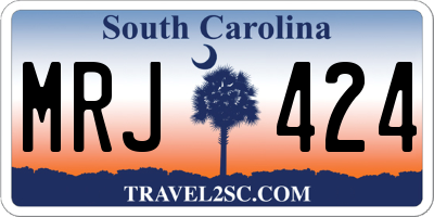 SC license plate MRJ424
