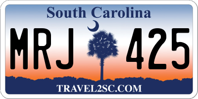 SC license plate MRJ425