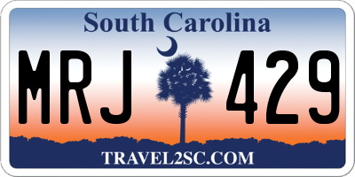 SC license plate MRJ429