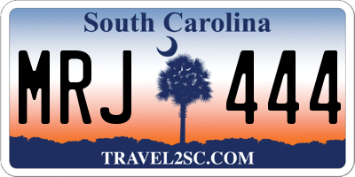 SC license plate MRJ444