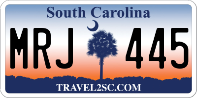 SC license plate MRJ445