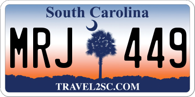 SC license plate MRJ449