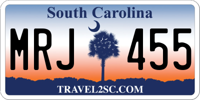 SC license plate MRJ455