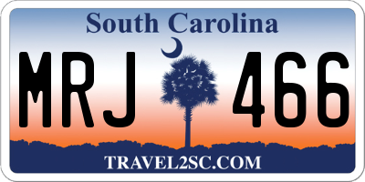 SC license plate MRJ466