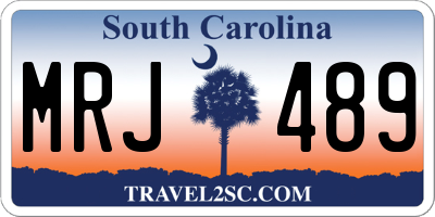 SC license plate MRJ489