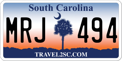 SC license plate MRJ494