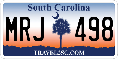 SC license plate MRJ498