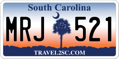 SC license plate MRJ521