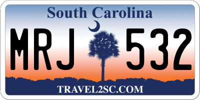 SC license plate MRJ532