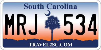SC license plate MRJ534