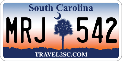 SC license plate MRJ542
