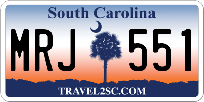 SC license plate MRJ551